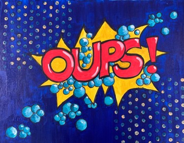 Peinture intitulée "Oups" par Marie Cheze, Œuvre d'art originale, Acrylique