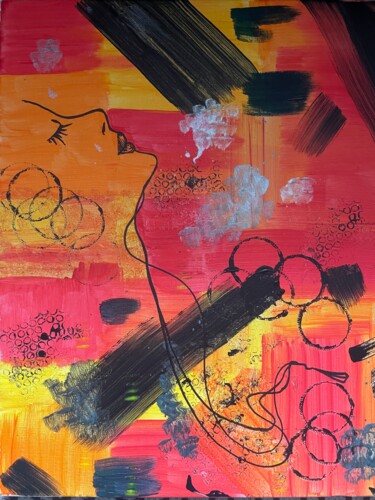 Malerei mit dem Titel "Red" von Marie Cheze, Original-Kunstwerk, Acryl