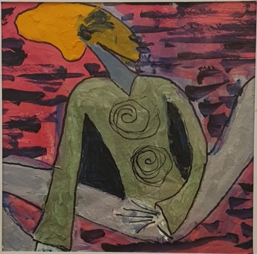 Malerei mit dem Titel "Ah,les années 70..." von Marie Christine Bessette, Original-Kunstwerk, Gouache Auf Karton montiert