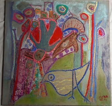 Картина под названием "Et si un jour il re…" - Marie Christine Bessette, Подлинное произведение искусства, Пастель Установле…