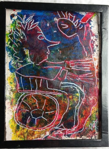 Malerei mit dem Titel "L HOMME ET LA NATURE" von Marie Christine Bessette, Original-Kunstwerk, Acryl