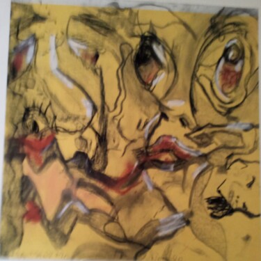 Painting titled "PEGASE" by Marie Christine Bessette, Original Artwork, Charcoal