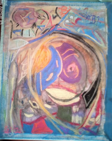 Malerei mit dem Titel "LA PETITE FILLE A L…" von Marie Christine Bessette, Original-Kunstwerk, Pastell