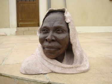 Sculpture intitulée "vieille femme afric…" par Marie-Christine Lambert, Œuvre d'art originale, Terre cuite