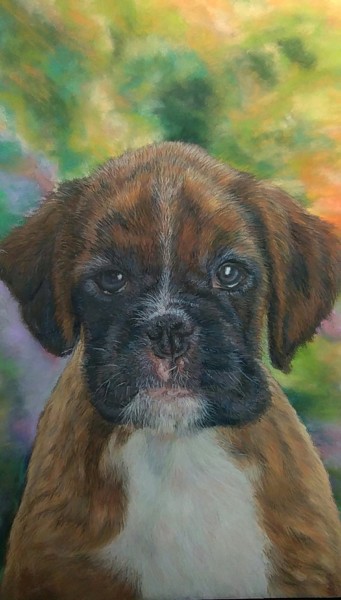 Painting titled "Jeune boxer" by Mariebretonne, Original Artwork, Other