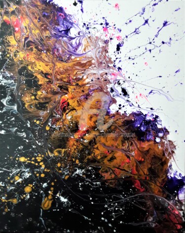 Painting titled "Eruptif" by Marie-Christine Maudet, Original Artwork, Acrylic
