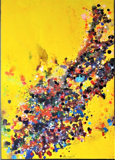 Painting titled "Confettis 2" by Marie-Christine Maudet, Original Artwork, Acrylic