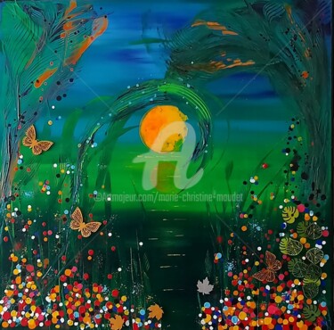 Картина под названием "Eden" - Marie-Christine Maudet, Подлинное произведение искусства, Акрил Установлен на Деревянная рама…