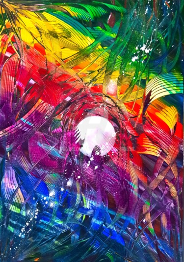 Pintura titulada "Irisation" por Marie-Christine Maudet, Obra de arte original, Acrílico Montado en Bastidor de camilla de m…