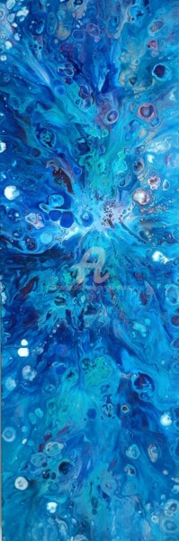 Painting titled "Acrylique fluide 3/…" by Marie-Christine Maudet, Original Artwork, Acrylic Mounted on Wood Stretcher frame