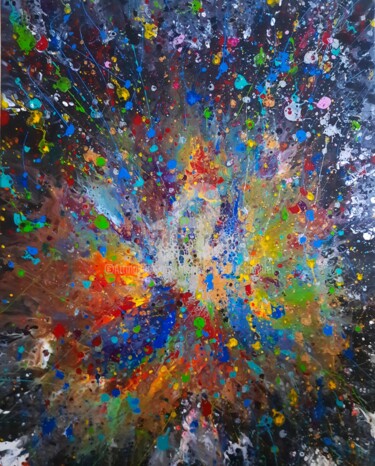 Картина под названием "Acrylique fluide 6/…" - Marie-Christine Maudet, Подлинное произведение искусства, Акрил Установлен на…