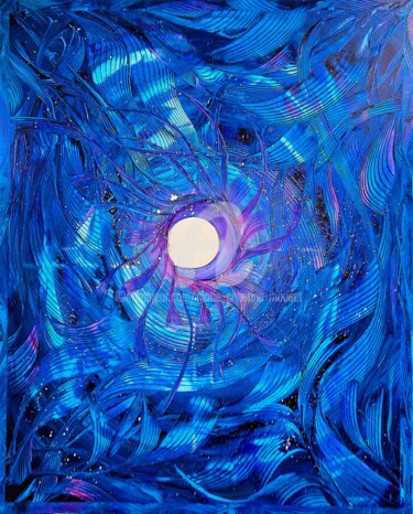 Painting titled "Infini Acrylique 25…" by Marie-Christine Maudet, Original Artwork, Acrylic Mounted on Wood Stretcher frame