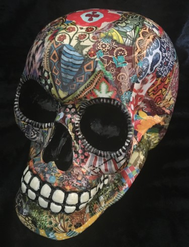 Sculpture titled "Dia de los muertos" by Marie Christine Normand Campos, Original Artwork, Collages