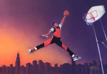 Dessin intitulée "JUMPMAN" par Marie-Christine Rivel, Œuvre d'art originale, Pastel