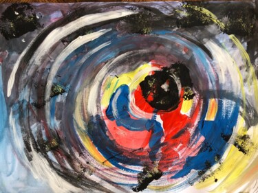 Peinture intitulée "Cosmos Turbulence" par Marie-Claire Bagnato, Œuvre d'art originale, Gouache