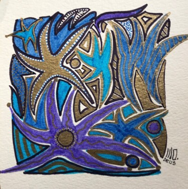 Drawing titled "BIZ-ART - Alga Arom…" by Marie-Claire Bagnato, Original Artwork, Marker