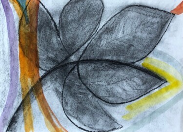 Drawing titled "Piece of garden" by Marie-Claire Bagnato, Original Artwork, Watercolor