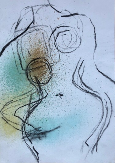 Tekening getiteld "Feminine Energy" door Marie-Claire Bagnato, Origineel Kunstwerk, pigmenten