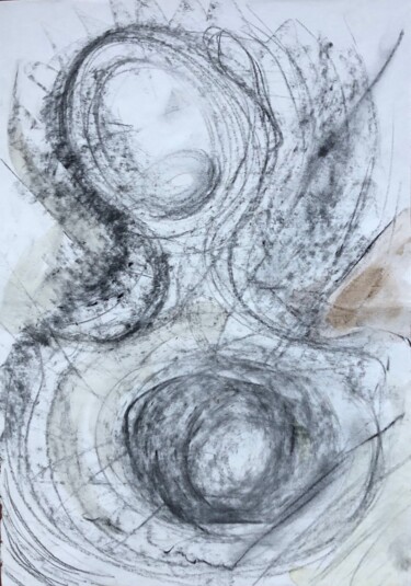 Drawing titled "Opening of the heart" by Marie-Claire Bagnato, Original Artwork, Charcoal