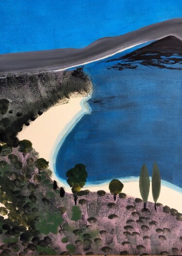 Painting titled "Le Lac de Ste Croix…" by Marie-Claire Bagnato, Original Artwork, Acrylic