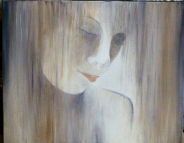 Painting titled "portret" by Marie Claire Carpreau, Original Artwork, Oil