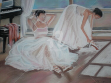 Painting titled "danseuses." by Marie Claire Ricaux Houdin, Original Artwork