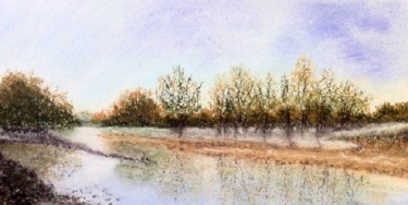 Peinture intitulée "fin d'automne - pas…" par Marie-Claude Baldi, Œuvre d'art originale, Pastel