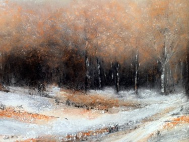 Malerei mit dem Titel "soir d'hiver - past…" von Marie-Claude Baldi, Original-Kunstwerk, Pastell Auf artwork_cat. montiert