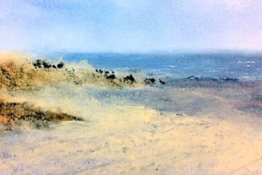 Peinture intitulée "à marée basse  -  p…" par Marie-Claude Baldi, Œuvre d'art originale, Pastel