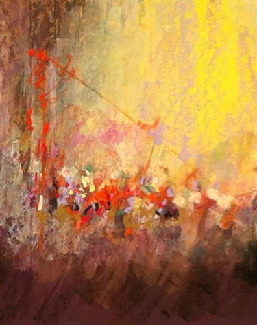 Malerei mit dem Titel "15-06-14  pastel" von Marie-Claude Baldi, Original-Kunstwerk, Pastell Auf Aluminium montiert