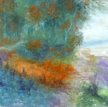 Peinture intitulée "rêverie  -  pastel" par Marie-Claude Baldi, Œuvre d'art originale, Pastel