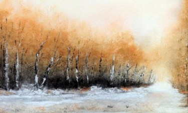 Pintura titulada "hiver  -  pastel" por Marie-Claude Baldi, Obra de arte original, Pastel Montado en Cartulina