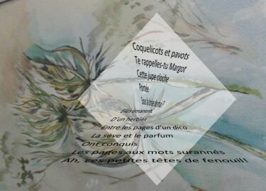 Peinture intitulée "Inflorescence Poème…" par Marie-Claude Guillemot, Œuvre d'art originale, Aquarelle