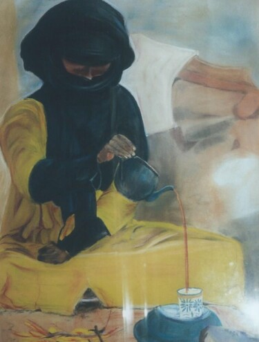 Картина под названием "Homme du désert" - Marie-Claude Guillemot, Подлинное произведение искусства, Пастель