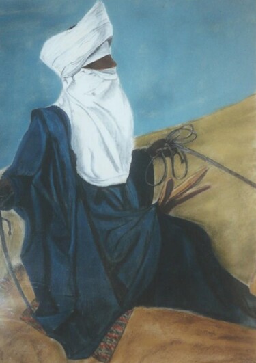 Malerei mit dem Titel "Méharée" von Marie-Claude Guillemot, Original-Kunstwerk, Pastell