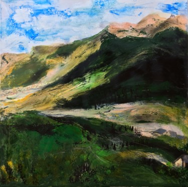 Painting titled "Que la montagne est…" by Marie Claude Lambert, Original Artwork, Acrylic