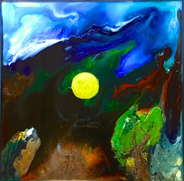 Malerei mit dem Titel "les soucis du ciel" von Marie Claude Lambert, Original-Kunstwerk, Acryl