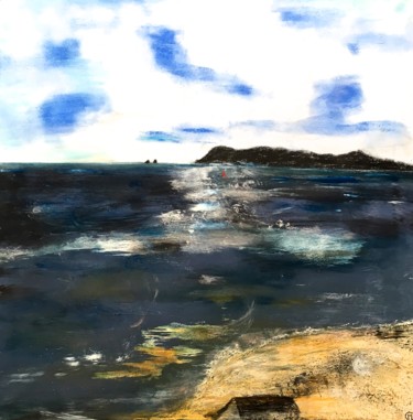 Painting titled "La mer secrète" by Marie Claude Lambert, Original Artwork, Acrylic