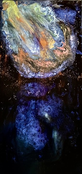 Peinture intitulée "La comète" par Marie Claude Lambert, Œuvre d'art originale, Acrylique