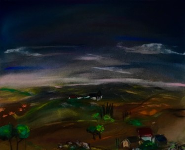Disegno intitolato "Ciel d'orage" da Marie Claude Lambert, Opera d'arte originale, Pastello