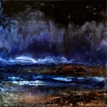 Pintura intitulada "Nuit aux cheveux d'…" por Marie Claude Lambert, Obras de arte originais, Acrílico