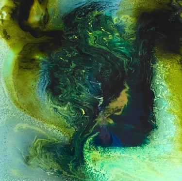 Pittura intitolato "Vert d'eau" da Marie Claude Lambert, Opera d'arte originale, Acrilico