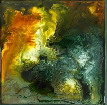 Pintura titulada "Affronter son doubl…" por Marie Claude Lambert, Obra de arte original, Vidrieras de pintura