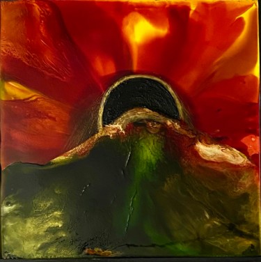 Pittura intitolato "Le soleil noir" da Marie Claude Lambert, Opera d'arte originale, Pittura di vetro colorato