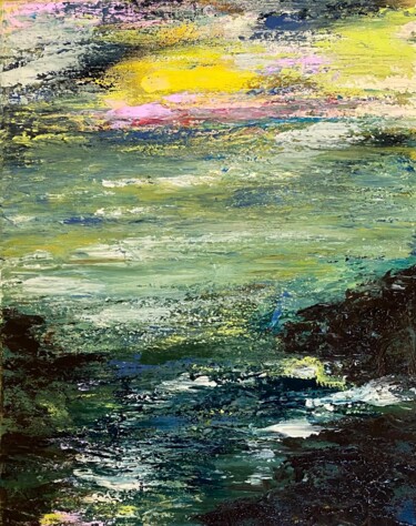 Painting titled "Ecailles du ciel et…" by Marie Claude Lambert, Original Artwork, Acrylic