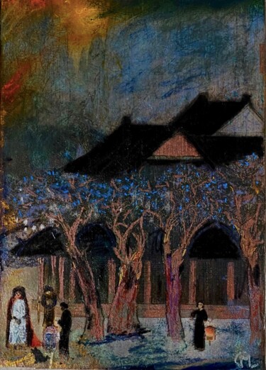 Dibujo titulada "Le monastère n'est…" por Marie Claude Lambert, Obra de arte original, Tinta