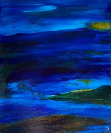 Painting titled "Bleu , et quoi d'au…" by Marie Claude Lambert, Original Artwork, Acrylic