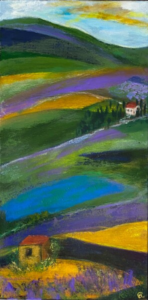 Schilderij getiteld "Couleurs de Provence" door Marie Claude Lambert, Origineel Kunstwerk, Acryl