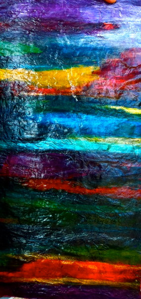 Peinture intitulée "La vie en couleurs" par Marie Claude Lambert, Œuvre d'art originale, Encre