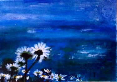 Peinture intitulée "La magie du bleu" par Marie Claude Lambert, Œuvre d'art originale, Acrylique